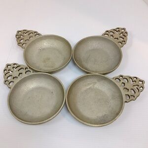 Lot Of 4 Vintage Wilton Columbia RWP# 129 Pewter Porridge With Ornate Handle